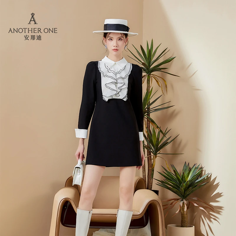 ANOTHER ONE宫廷风高级感长袖连衣裙优雅气质新款