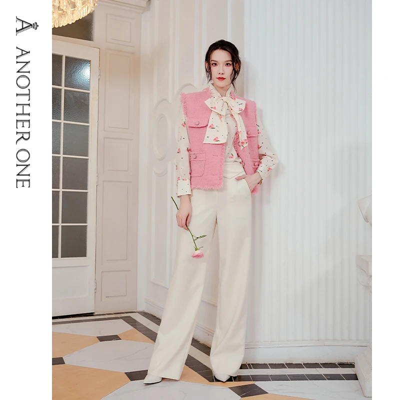 ANOTHERONE设计感OL气质阔腿裤新款简约休闲裤