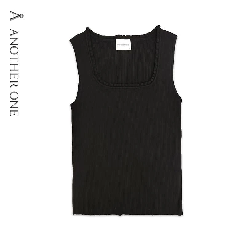 ANOTHER ONE安那迪简约百搭针织背心别致方领设计感内搭上衣女