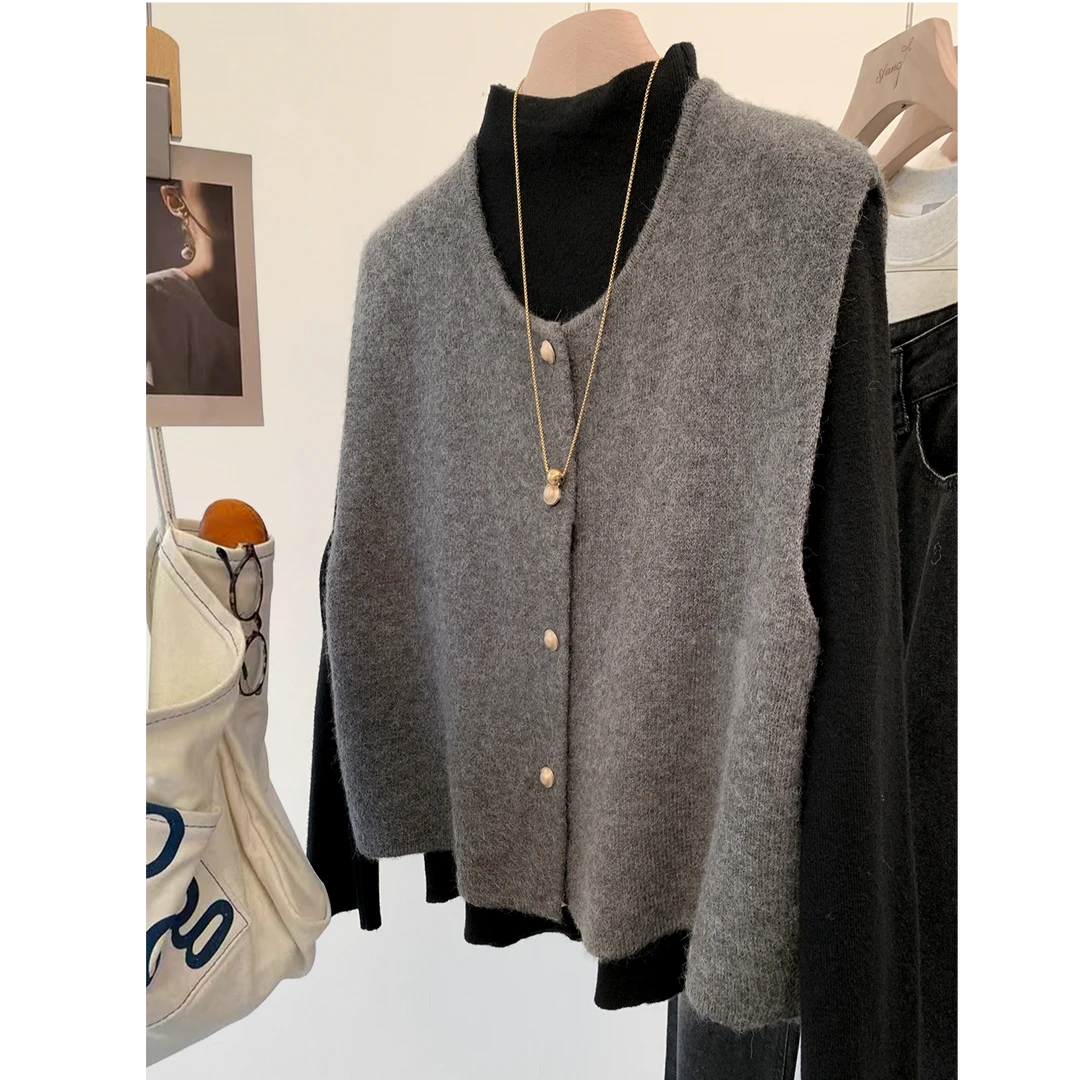 1681马甲背心宽松针织衫百搭套头时尚新款打底休闲