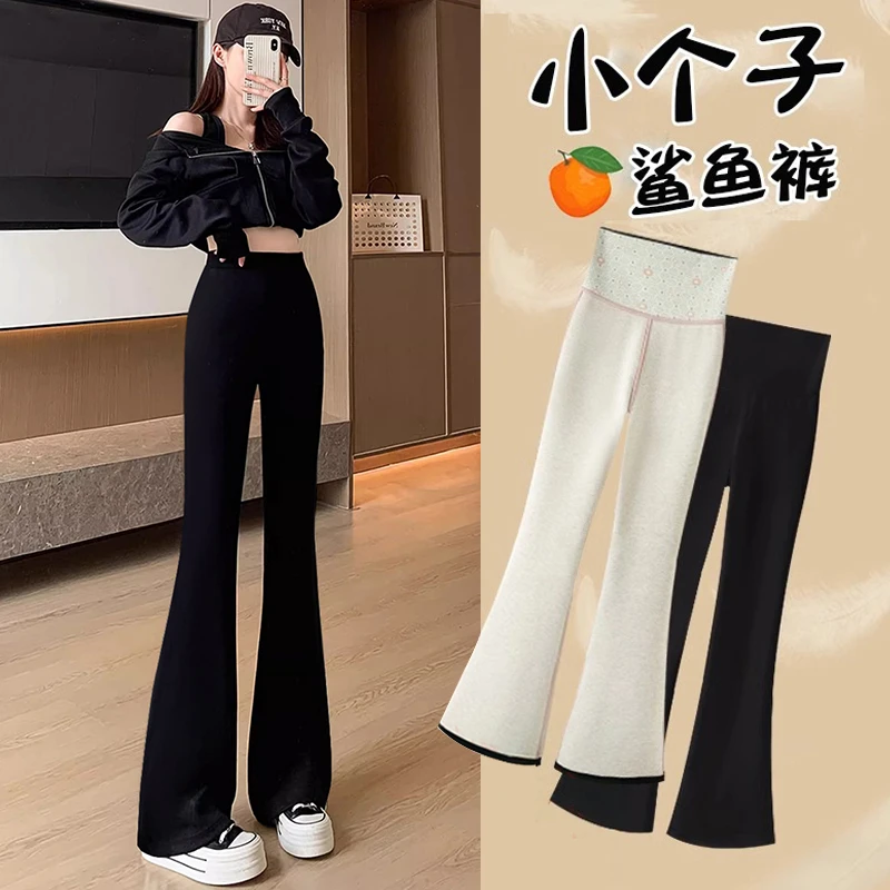 小个子微喇鲨鱼裤女春秋外穿打底裤2025新款高腰收腹修身显瘦瑜伽