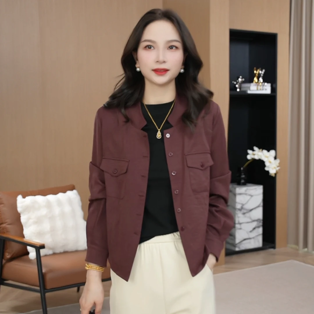 【实穿主义】简约休闲设计感短款立领薄衬衫外套