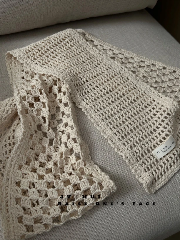 JY HUI ｜【发芽】36001手工镂空围巾重工自制韩系围巾