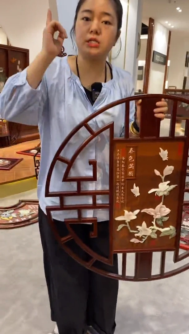【闪购商品】雕刻木材80寿春色满园兰花