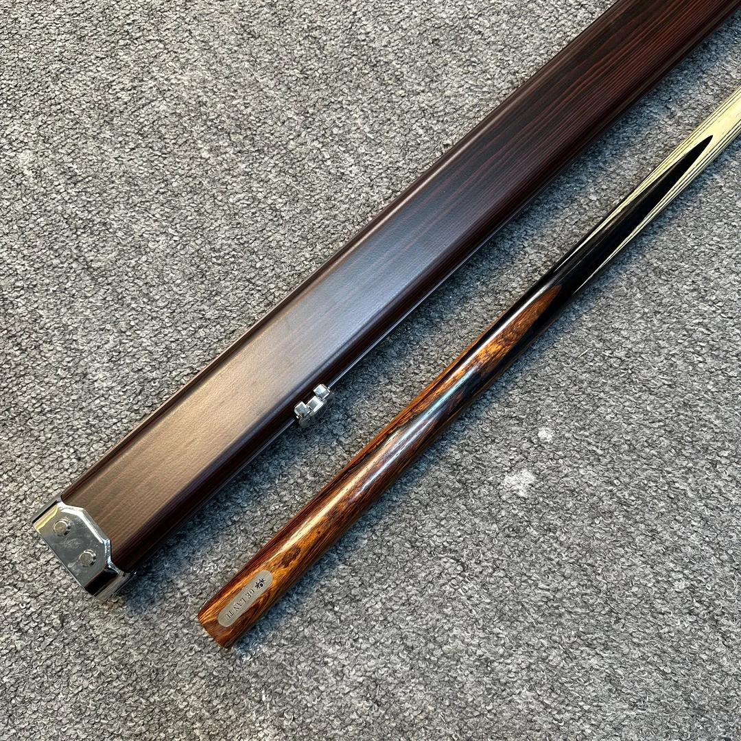 可可四插花纯手工职业级通杆一体杆斯诺克黑8八九球台球杆小头杆
