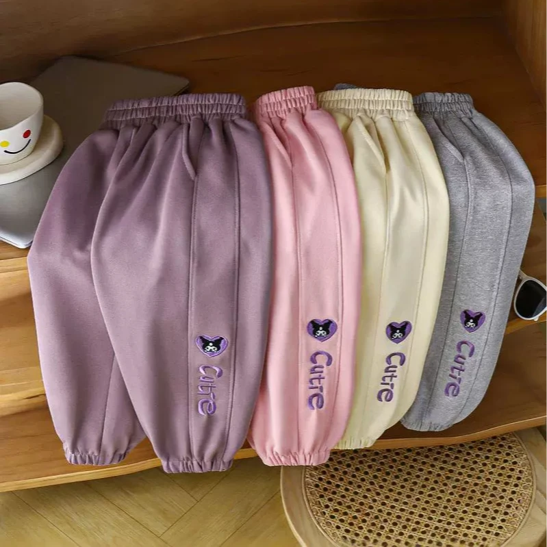 其他【现货先发】新款女童卫裤库洛米卡通刺绣中大童运动束脚长裤