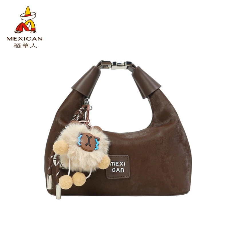 稻草人24秋冬柔雾系列锁扣饭盒包手拎斜挎包包测