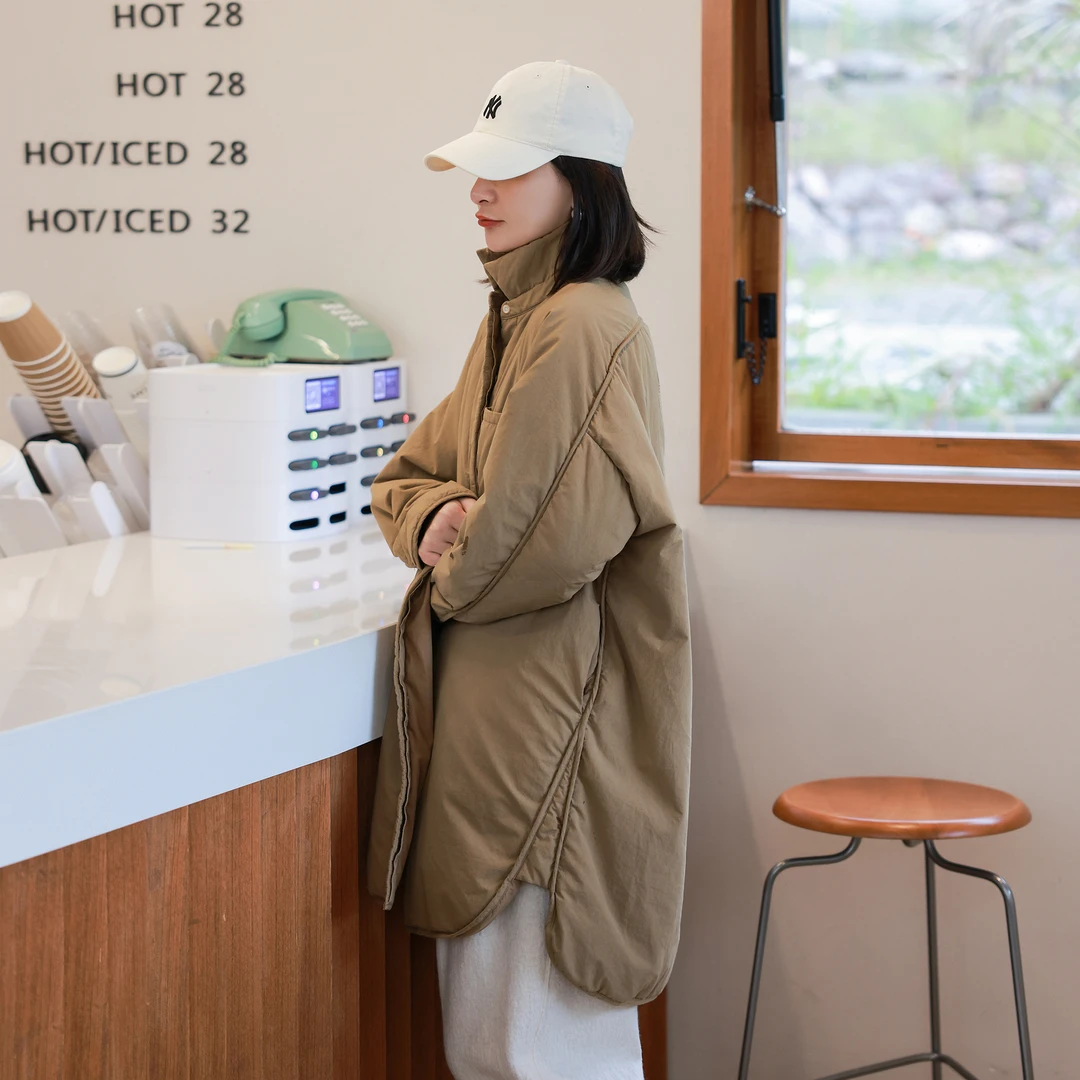 麻霖原创秋冬款出口级内蒙古棉中长款加厚保暖棉衣外套