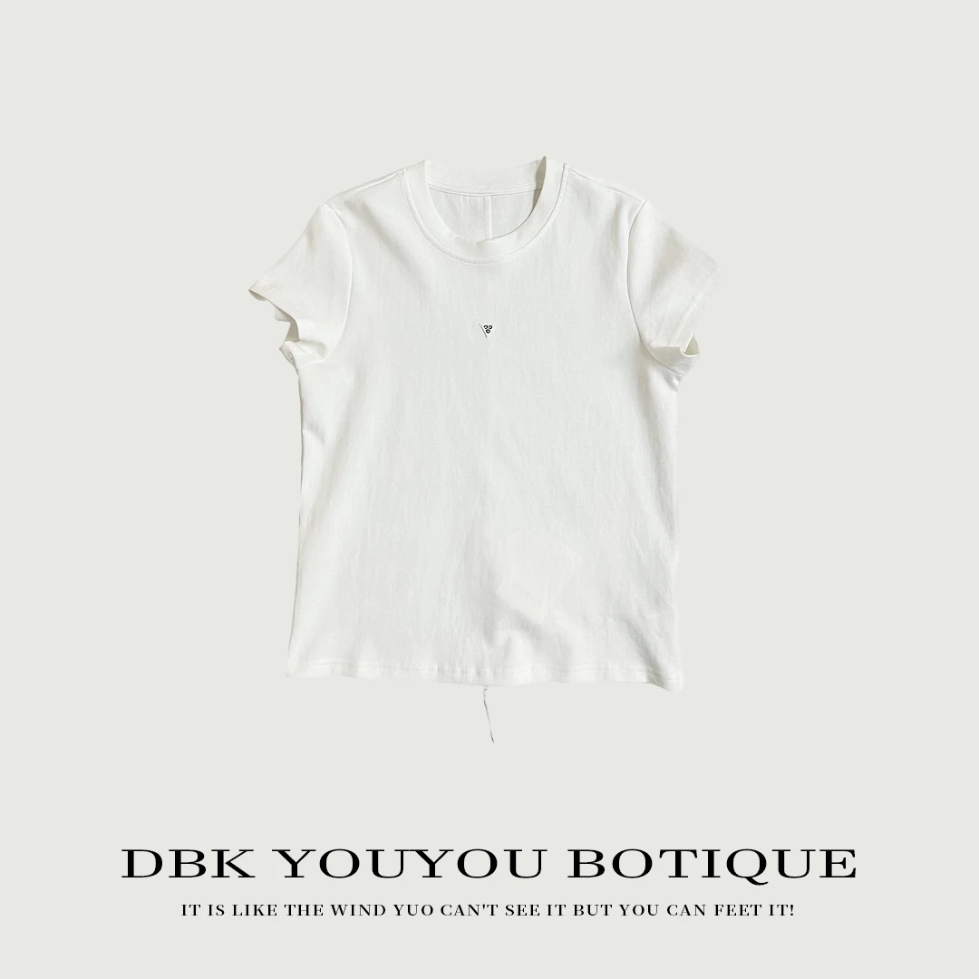 设计款白T/Boutique BT-02后拉链简约高定小众短袖T恤