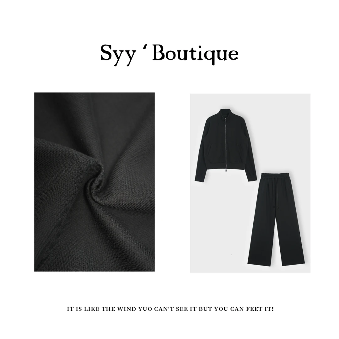 上衣+裤子/Boutique/2024秋季新款双向拉链外套+直筒裤套装