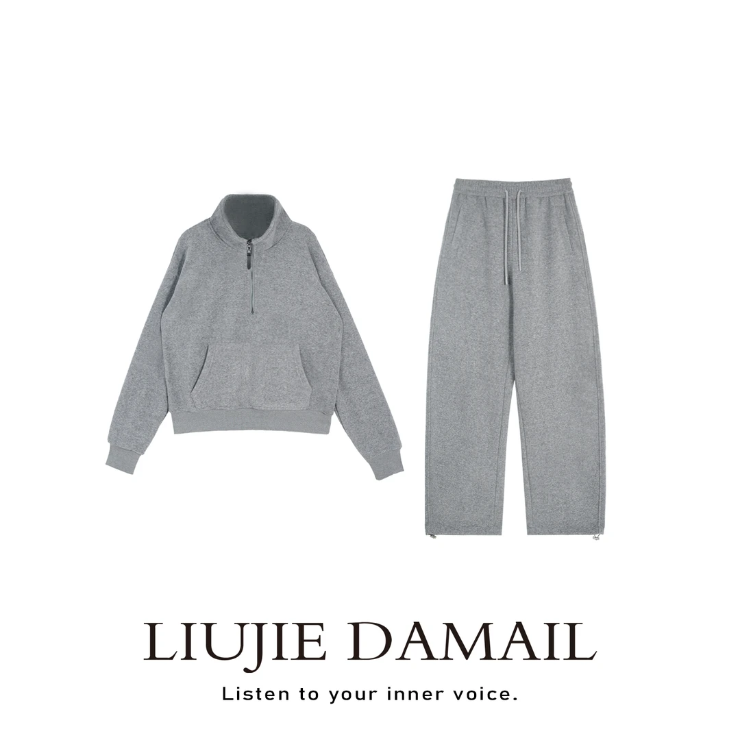 上衣/裤子/liujie/秋冬肌理感休闲百搭两件套