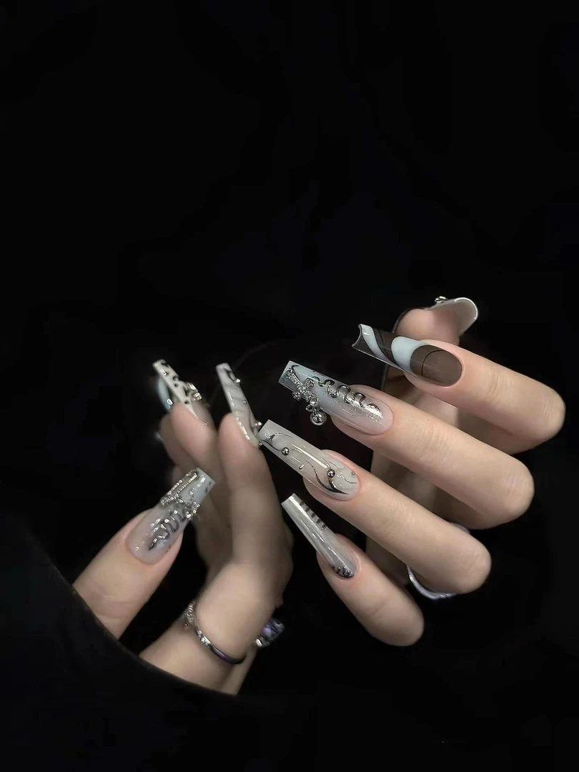 【补甲片专拍链接】小众辣妹穿戴式纯手工穿戴甲时尚ins气质中长款