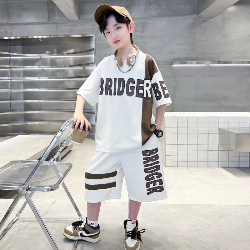 儿童夏季新款时尚休闲短袖套装儿童网红炸街套装【倾尘】BF329