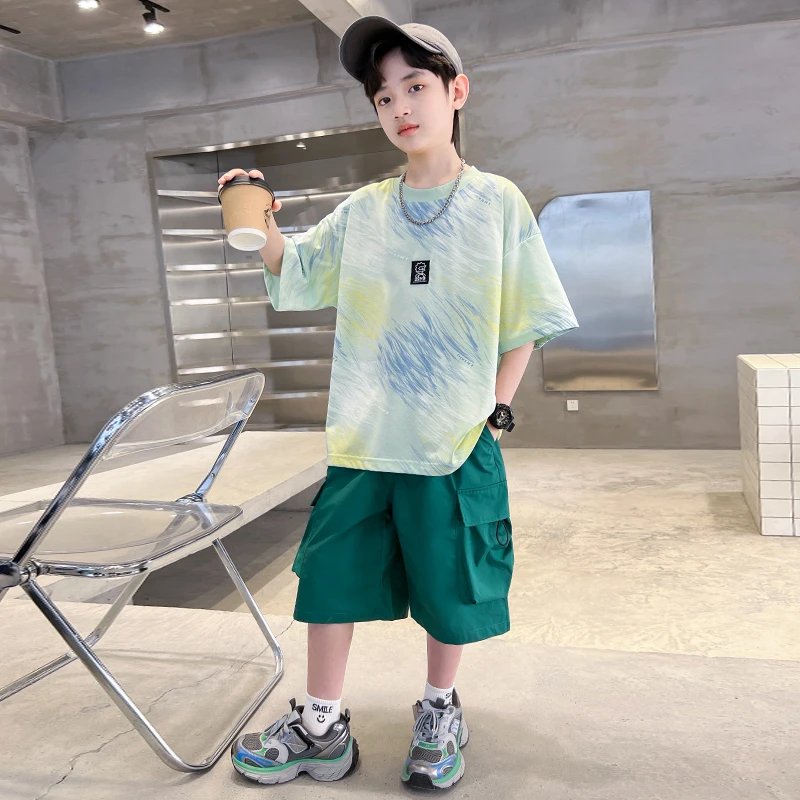 男童夏款套装新款休闲短袖套装酷帅网红潮【倾尘】BF337