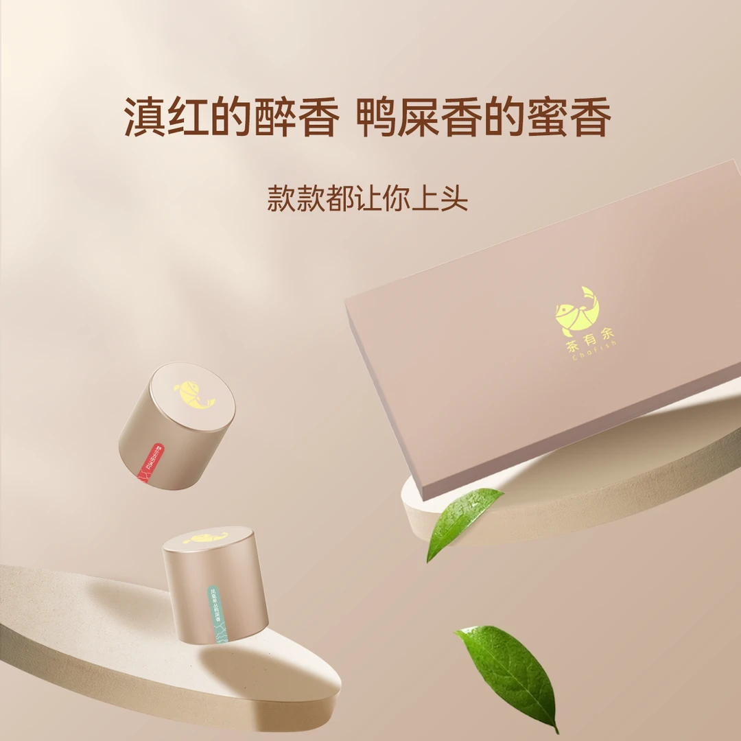 古树滇红+凤凰单丛鸭屎香+冬虫夏草+新会陈皮  茶叶礼盒装