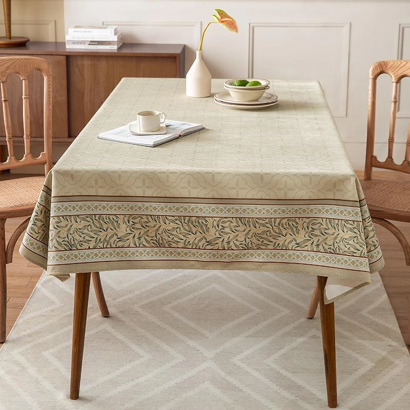 米穗新中式复古氛围感客厅餐桌布轻奢茶几防尘盖布高级感家用方形