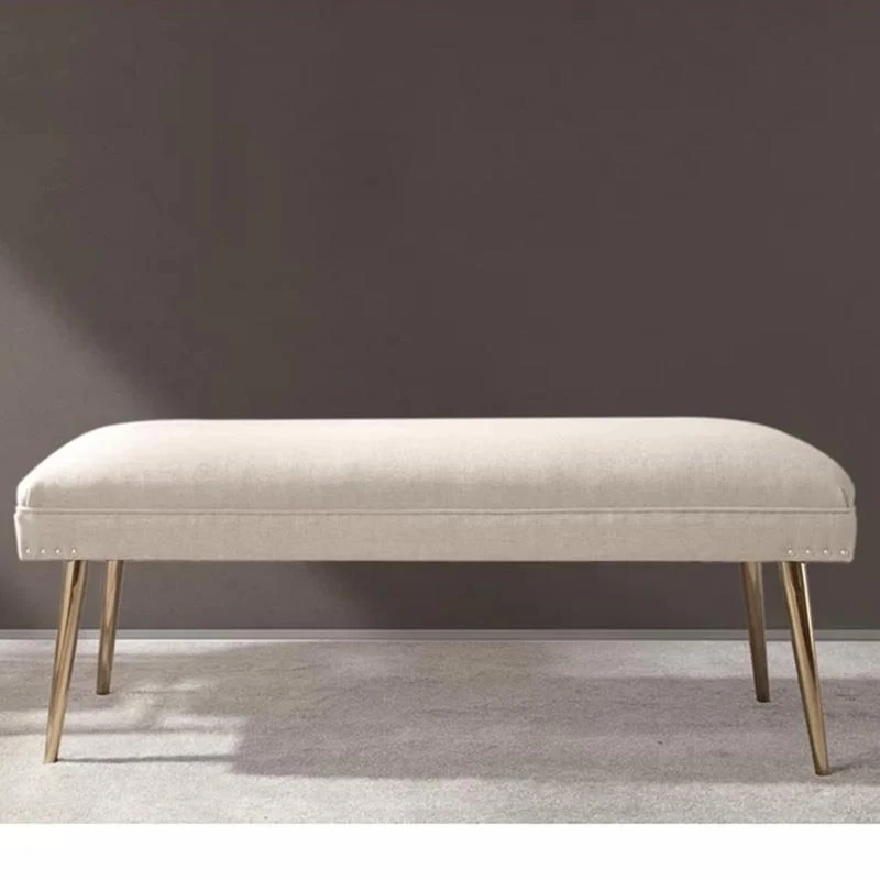 北欧轻奢床尾凳衣帽间凳麻布换鞋凳长条凳天鹅绒布艺沙发凳床前凳