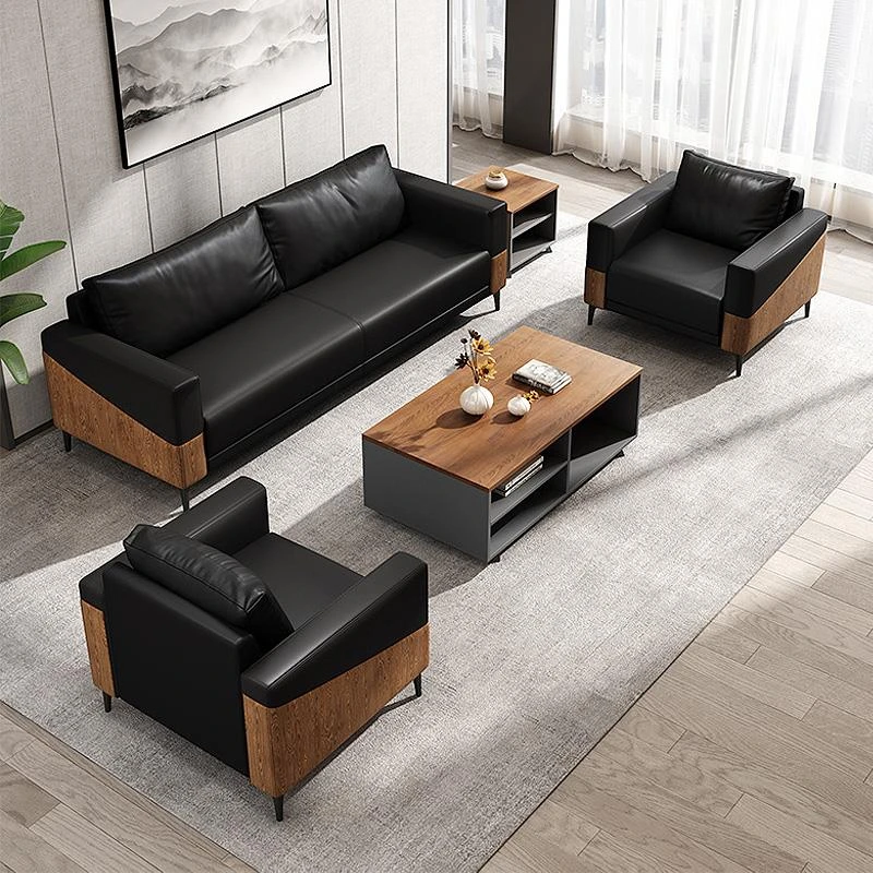 办公室沙发茶几组合套装简约办公接待室商务会客区洽谈商用会议室