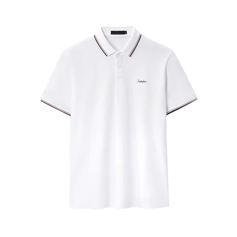 男装新款夏季翻领几何肌理男式商务休闲短袖POLO衫 225