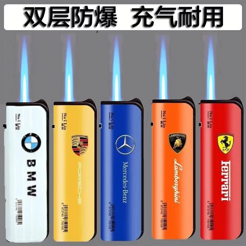 复古创意金属展示防风打火机直冲户外家用防爆电子打火机耐用火焰