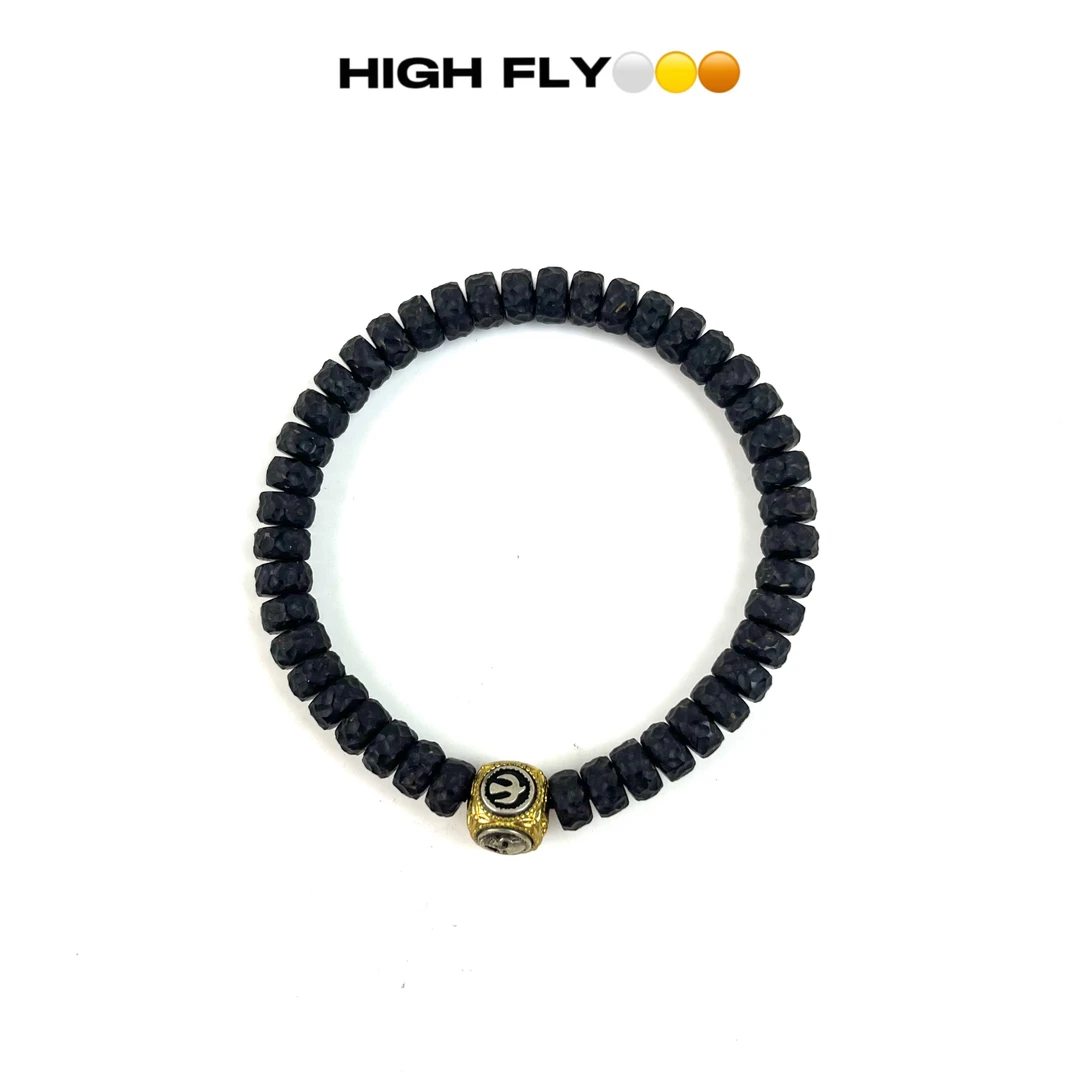 【HIGH FLY】 7*4 乱山无相黑金椰蒂手串文玩单圈