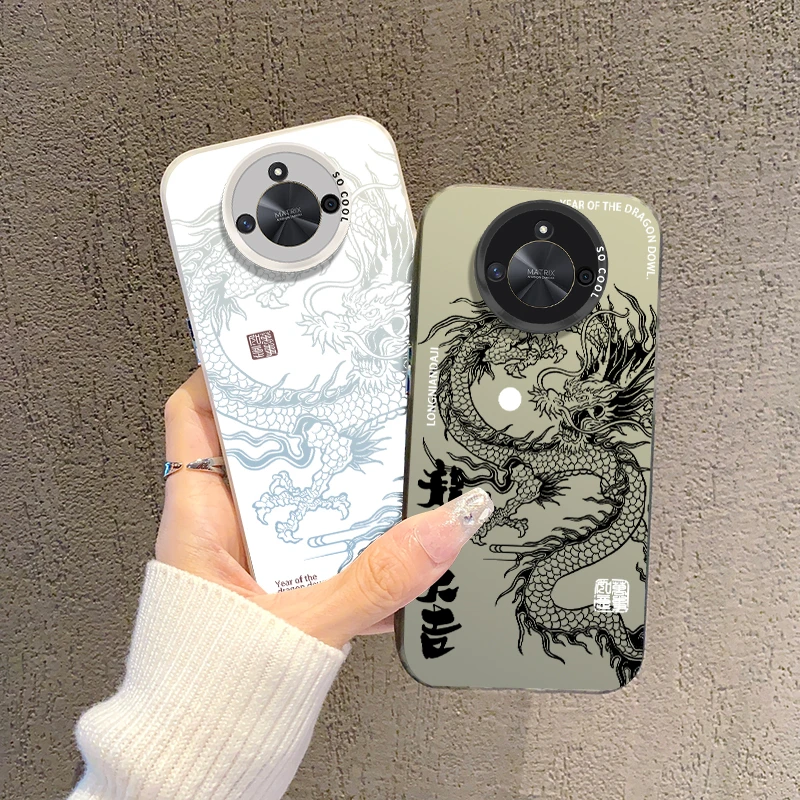 适用【荣耀X50】新年款2024龙年大吉镭射IMD国风防摔手机壳