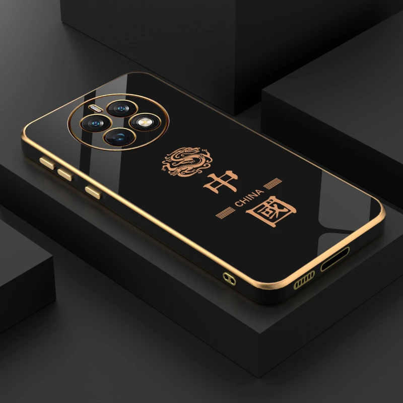 新款电镀防摔镜头保护硅胶软壳适用于华为Mate50中国龙手机壳