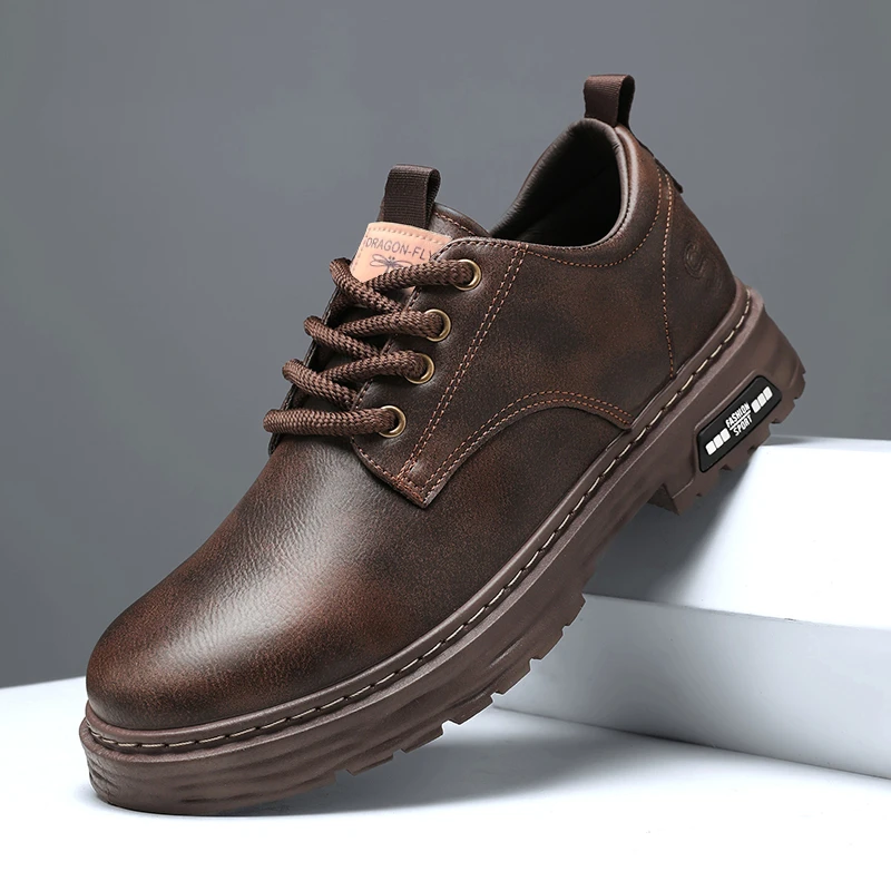 1033男士春季新款大头皮鞋休闲皮鞋子男鞋软底工作工装鞋马丁鞋