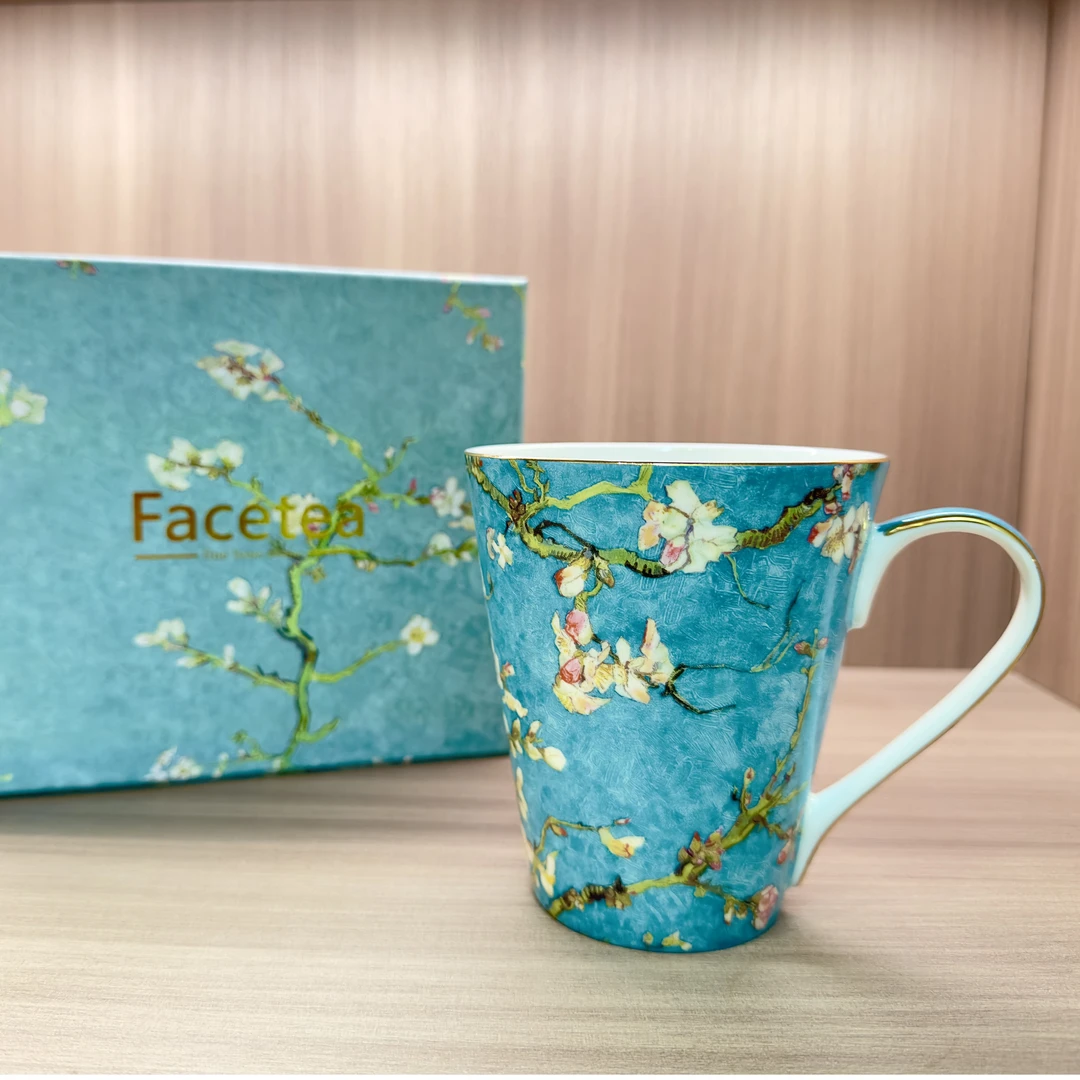 杏花开中古风描金高骨马克杯