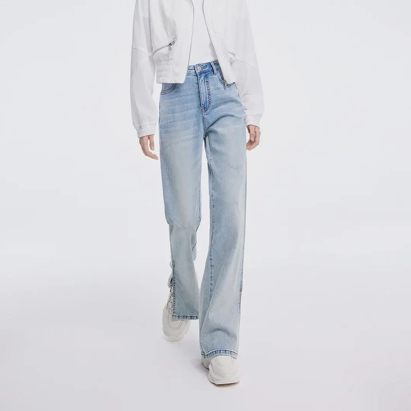 【时髦开叉】Navigare意大利小帆船春夏女士潮流喇叭裤显瘦牛仔裤