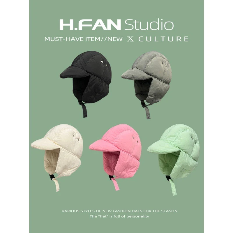 雷锋帽冬天高版本云绒保暖护耳抗风滑雪骑行帽超帅情侣款帽子防寒