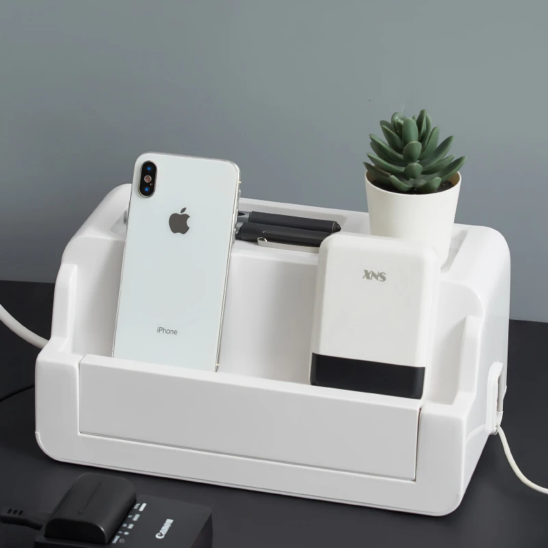 日本电源线收纳盒插排线板整理线插座电线理线集线器电源遮挡神器