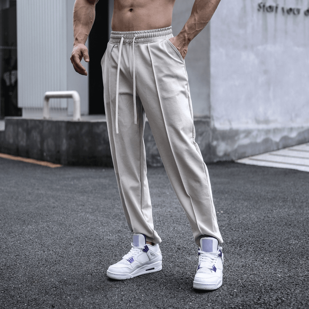 2023春夏季运动长裤男美式直筒宽松垂感休闲健身训练百搭灰色卫裤