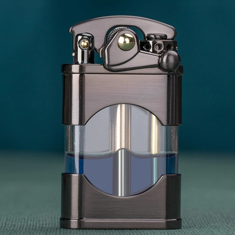 ZORRO佐罗防爆亚克力透明油仓煤油打火机网红机械摇臂可视高密封