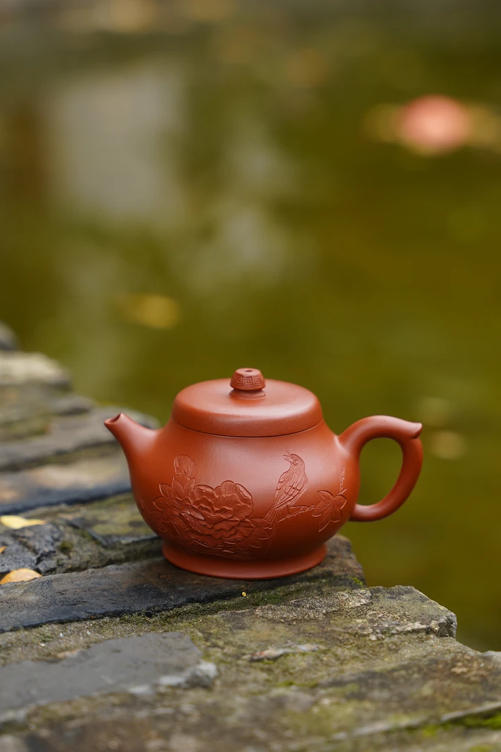 《得福》壶，黄龙山原矿朱泥刘卫红潘雪锋纯手工全手工夫妻双工作品