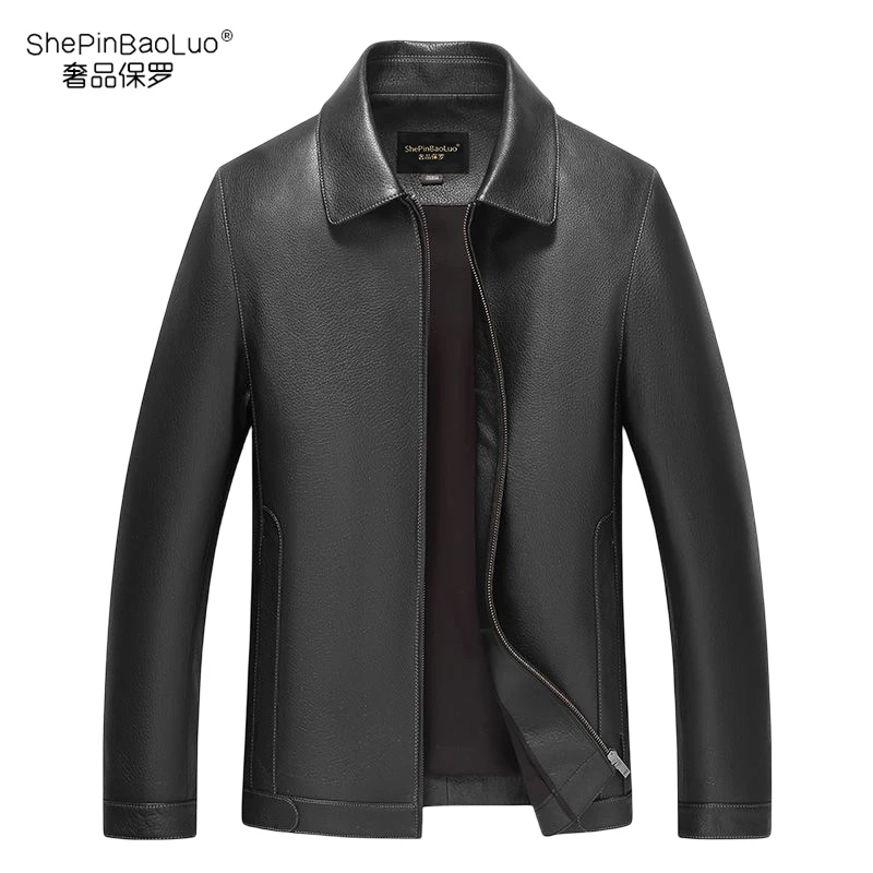 BaoLuoShePin/保罗奢品新西兰鹿皮翻领经典款休闲男士外套918