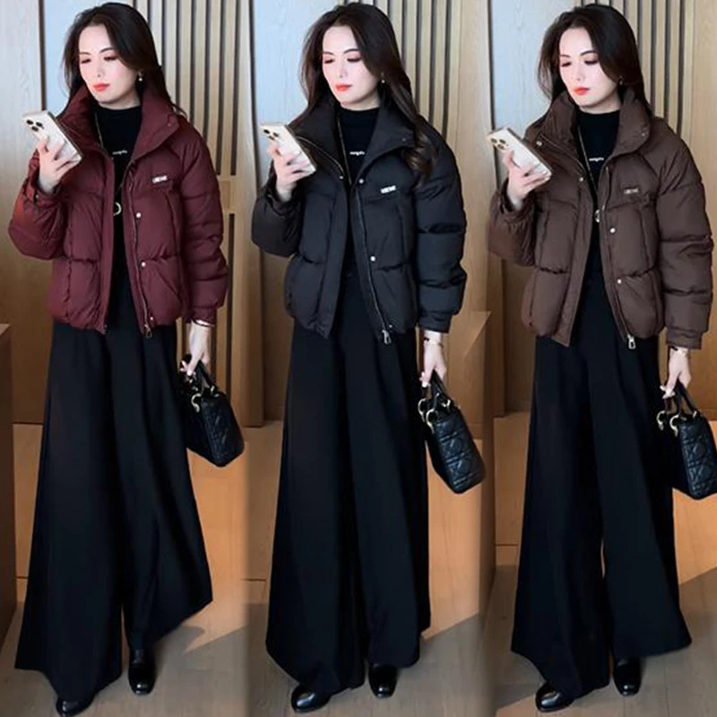 时尚短款棉服棉衣女2024冬季新款洋气显瘦小个子加厚保暖棉服外套