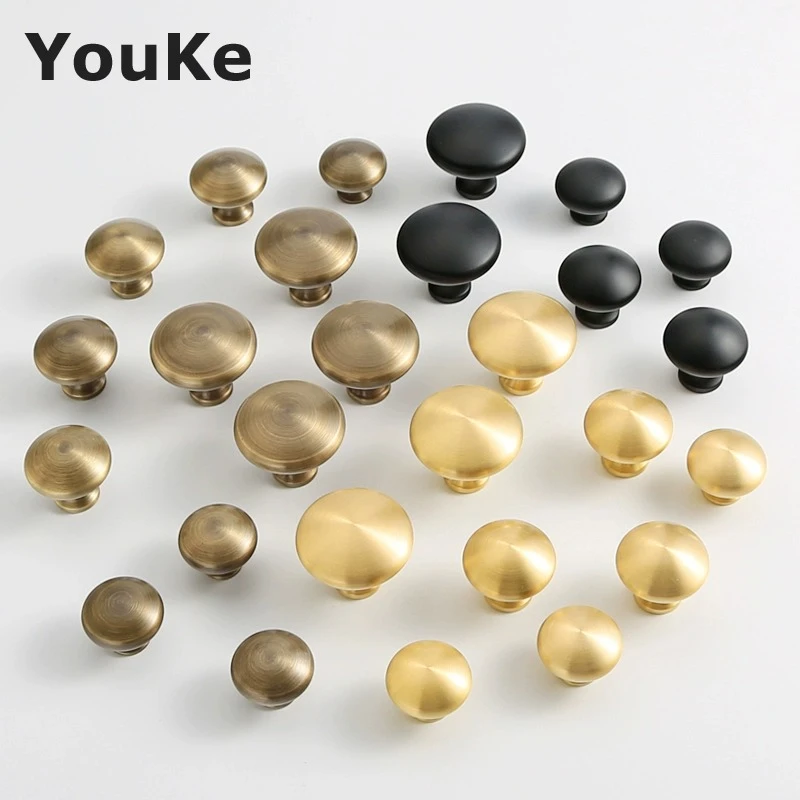 抽屉拉手现代轻奢衣柜门拉手黄铜实心家具柜子橱柜书柜门单孔拉手