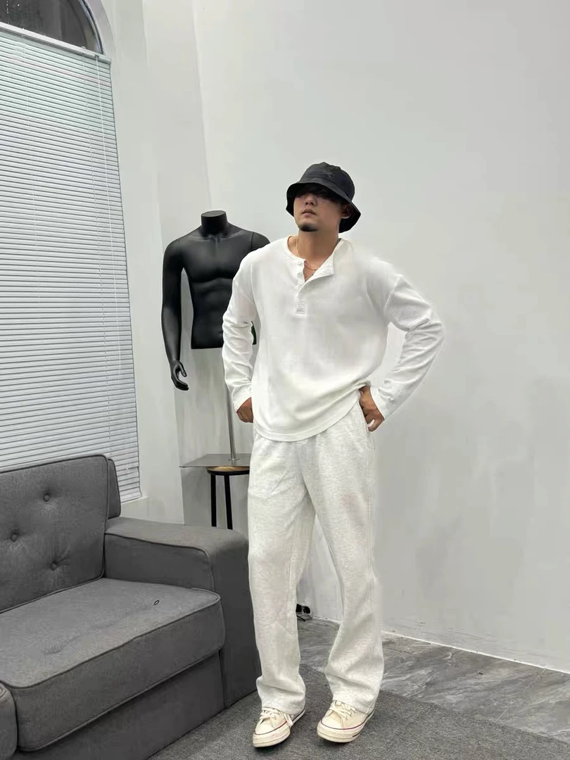 ZGLX马吉拉风格美式高克重磅直筒休闲裤西裤纯色百搭cleanfit卫裤
