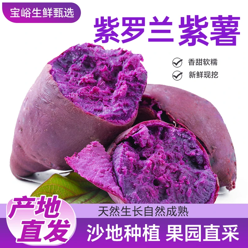 [精品长条]湖北襄阳现挖紫薯新鲜沙地番薯紫心蜜薯正宗紫罗兰地瓜