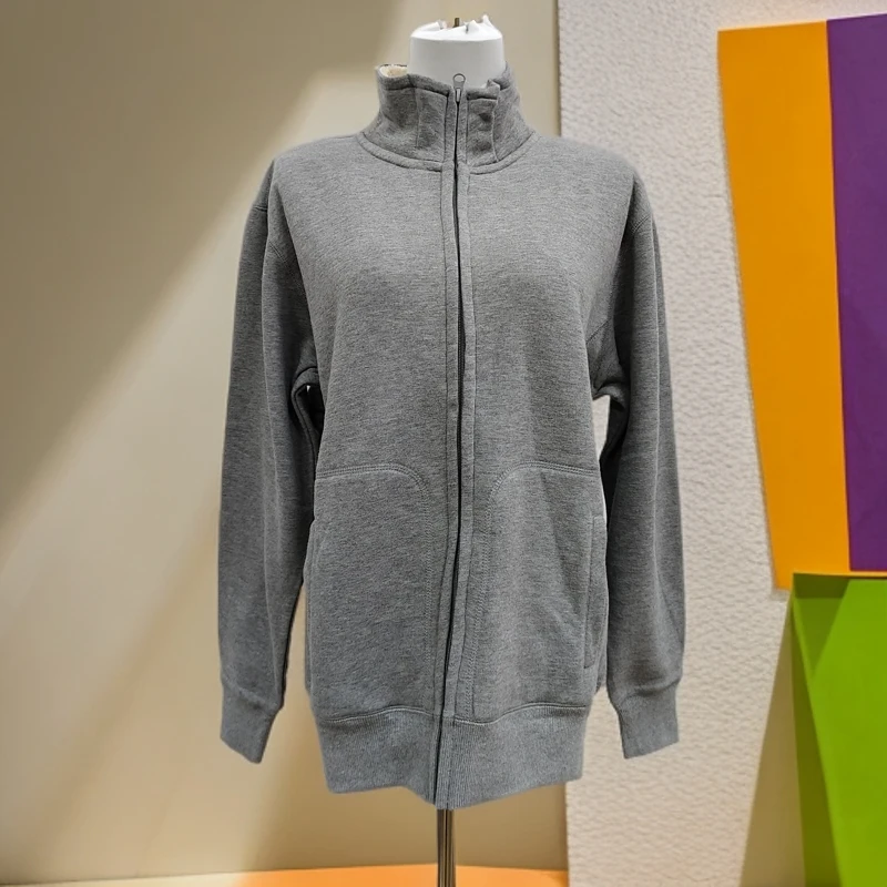 255号长袖外套拉链前开门纯色