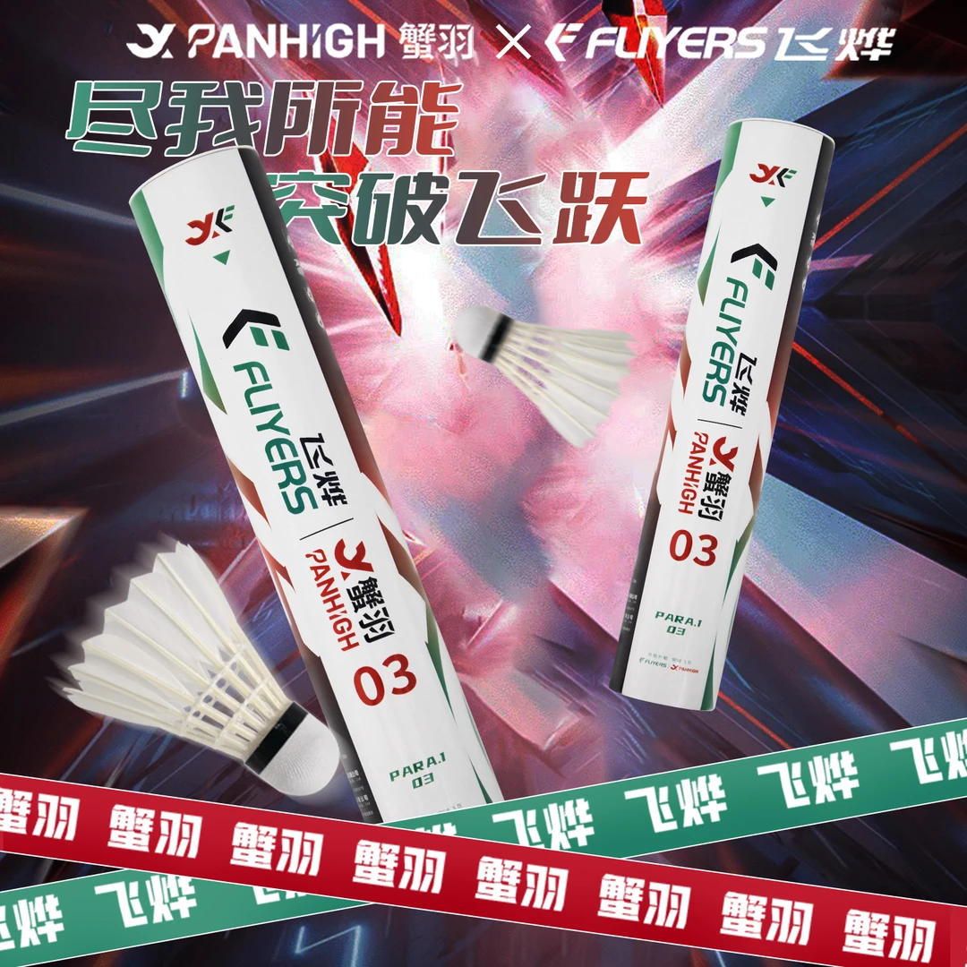 蟹羽X飞烨03羽毛球鸭毛专业级比赛训练耐打飞行稳定12只装