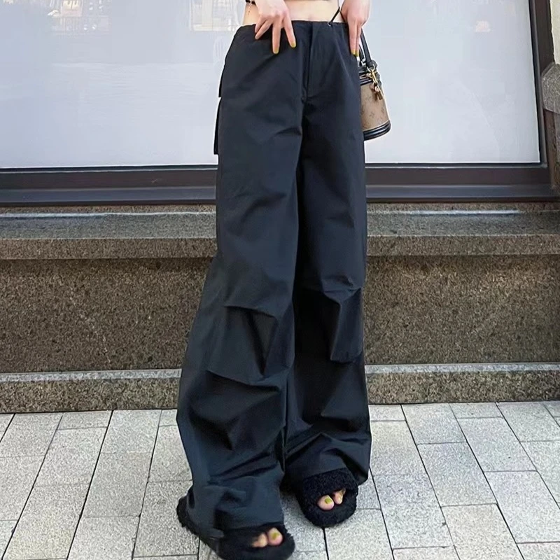 柒柒175高个子加长工装裤Bella感阔腿休闲裤女裤高低腰潮裤穿搭裤