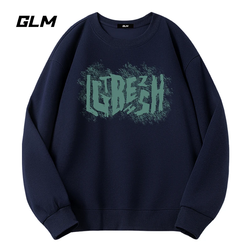 潮牌GLM春秋情侣卫衣男士加绒宽松运动长袖T恤打底衫男上衣8029