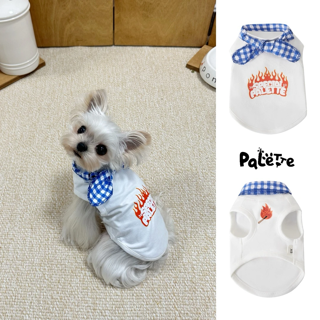 PalettePet宠物必备宠物服饰猫咪狗狗网红白色火焰LOGO蝴蝶结卫衣