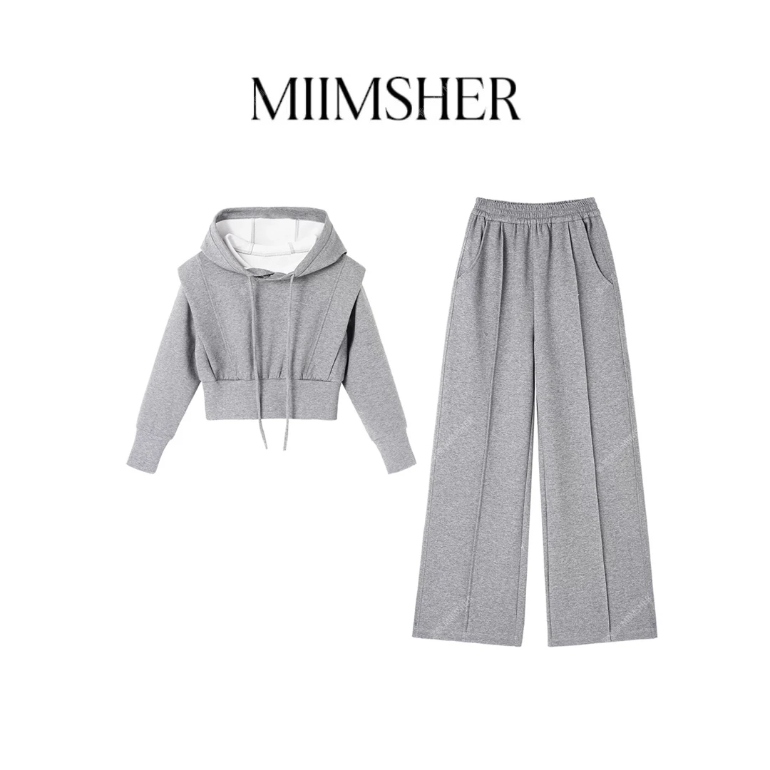 高级感硬朗设计风早秋穿搭连帽卫衣休闲时尚显瘦女百搭MS242044