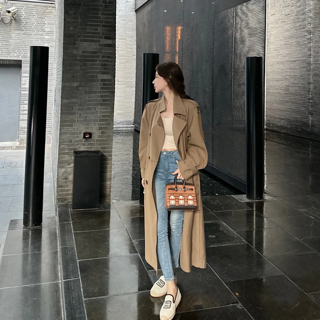 筱筱平凡邂逅韩系嵿奢级美拉德英伦复古高级感风衣女外套MS241907