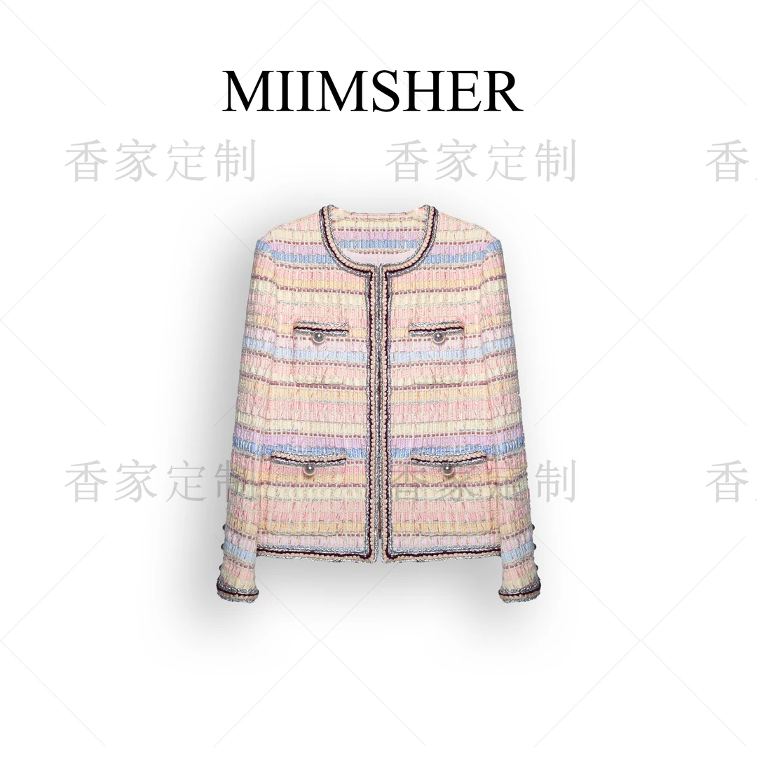 富家千金小香短外套混纺小香风粗花呢名媛气质百搭MS231242