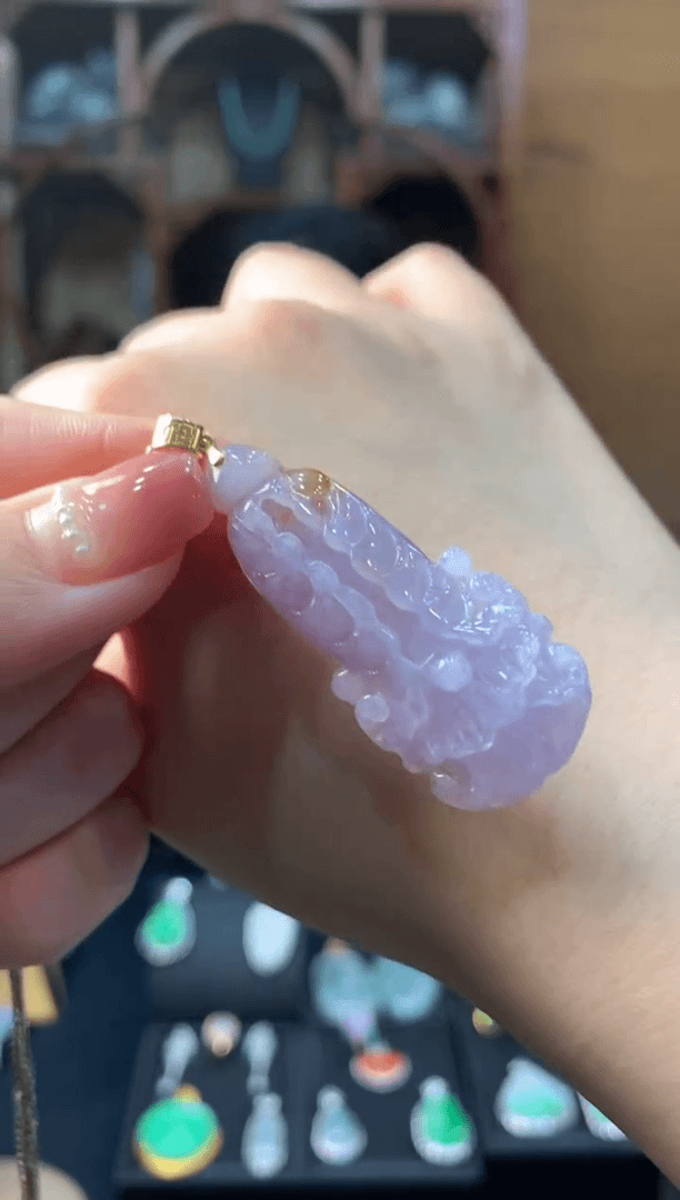 【闪购商品】翡翠颈饰18K金镶嵌挂件