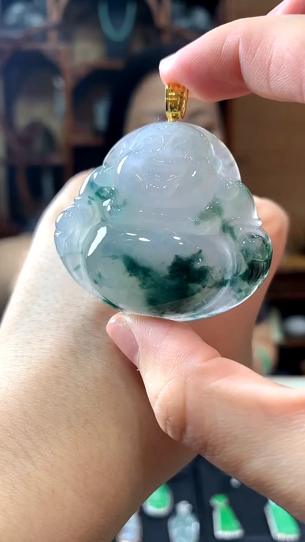 【闪购商品】翡翠吊坠(不含链)18K金镶嵌挂件